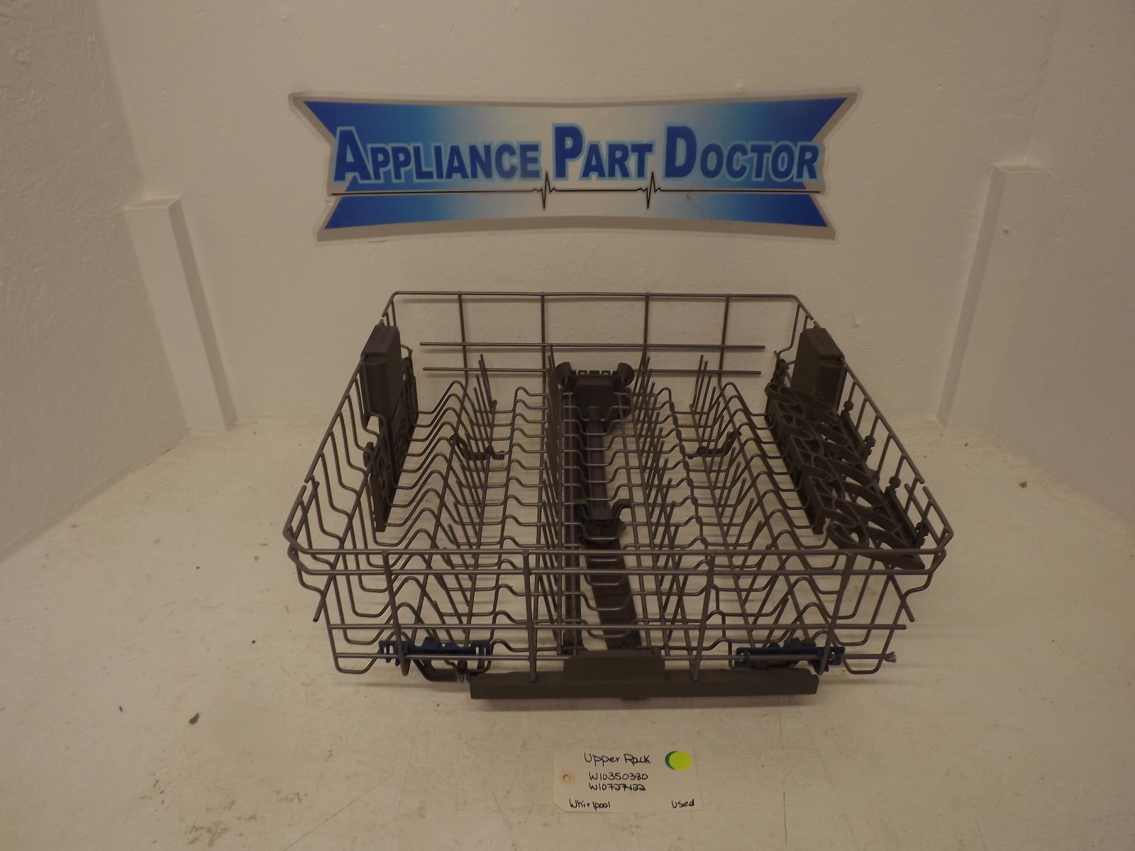 Whirlpool Dishwasher W10350380 W10727422 Upper Rack Used Whirlpool Dishwasher W10350380 W10727422 Upper Rack Used
